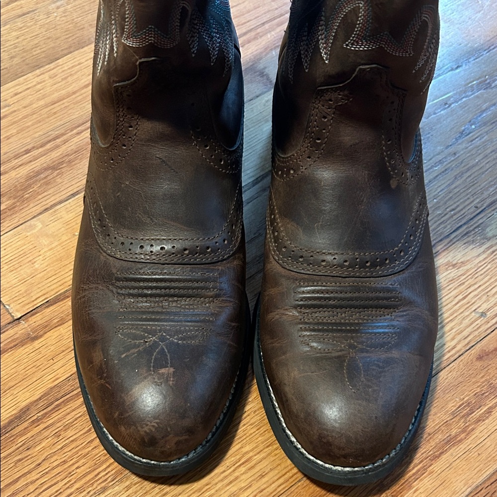 Ariat Brown Western Leather Cowboy Boots - Picture 6 of 12